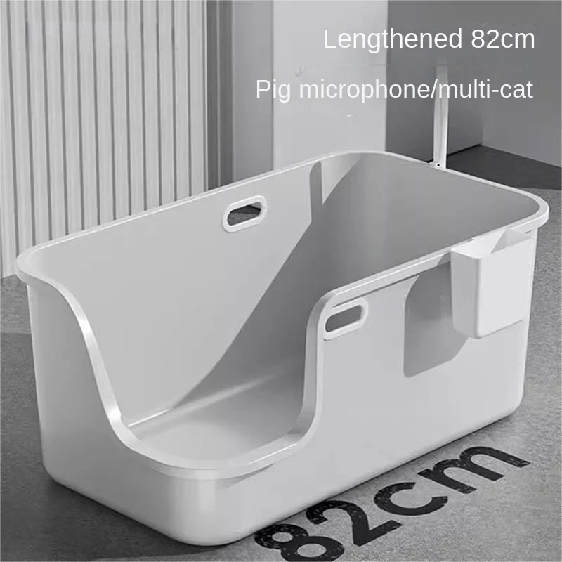 Langlebige Extra Große Katzentoilette Riesige Vollständig Offene Spritzwassergeschützte 80 King Katzentoilette für Maine Oversized Katzen