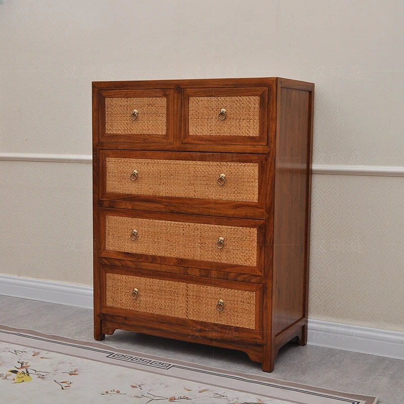 

New Chinese mat chest of drawers, camphor wood, simple bucket kitchen, pure solid wood storage cabinets, bedroom furniture