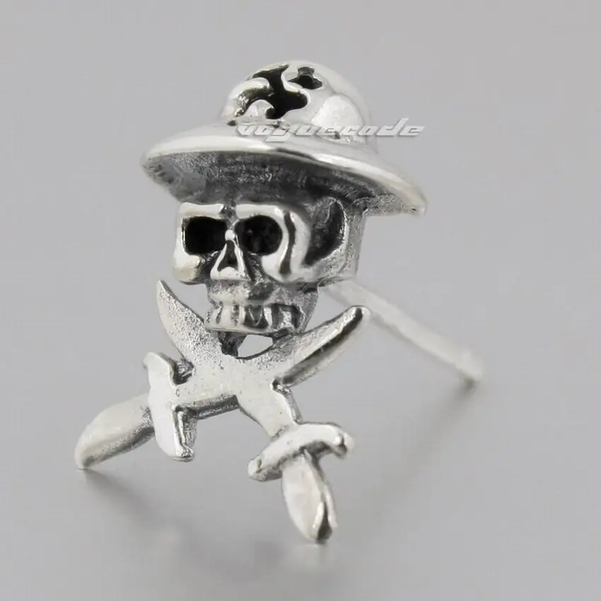 

Серьги-подвески из стерлингового серебра 925 пробы с крестом и черепом в виде меча 8M022