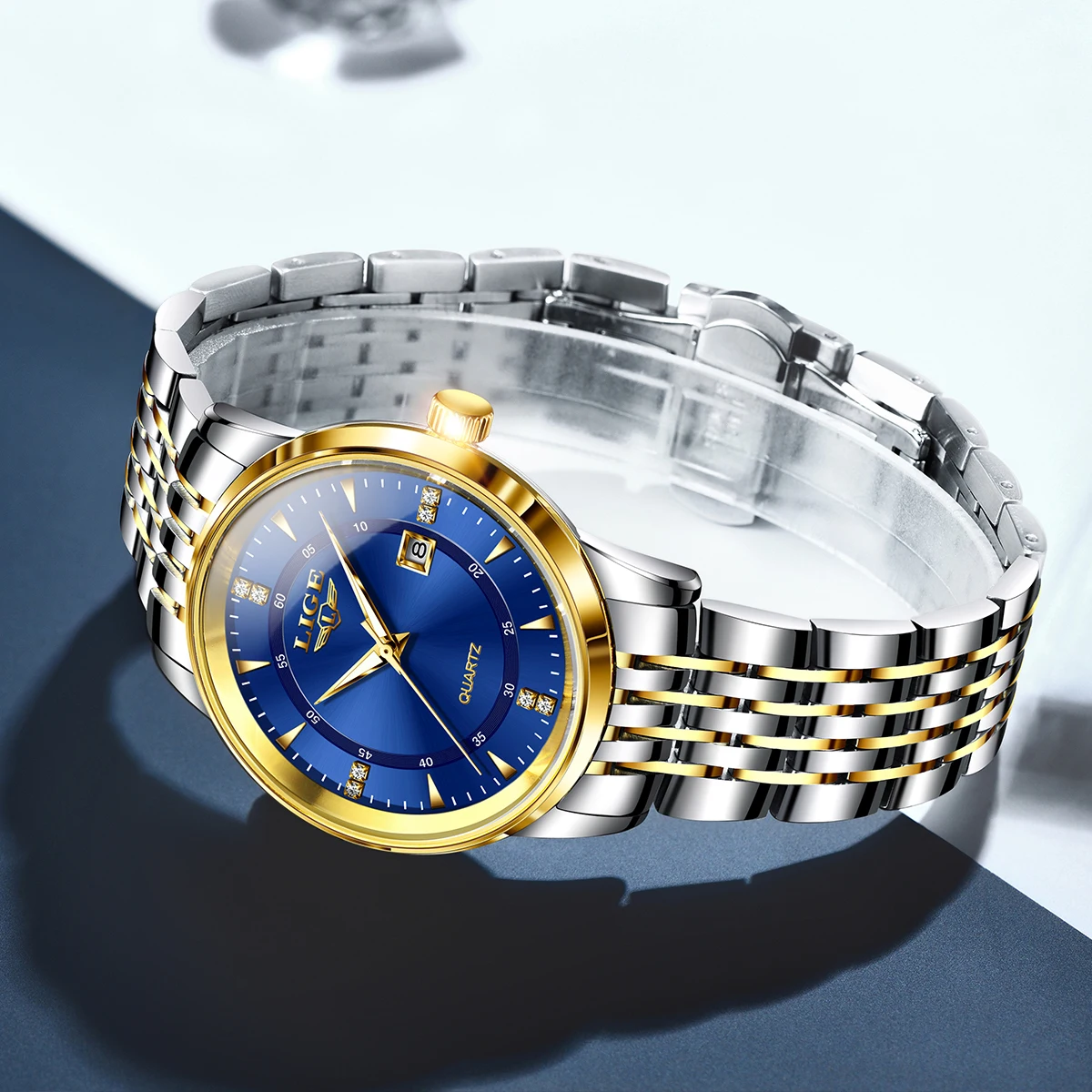 LIGE Fashion Luxury Quartz Watches for Men Business Simple Stainless Steel Casual Sports Man Watch Auto Calendar Male Wristwatch