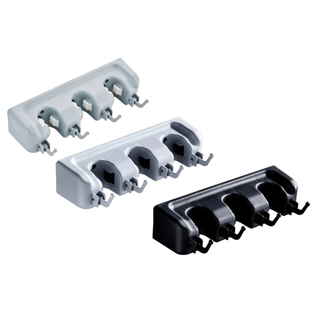 EULM ممسحة وحامل المكنسة جدار جبل مع فتحات وخطاف مكنسة شماعات تخزين رف المرافق للمنزل المطبخ حديقة الغسيل