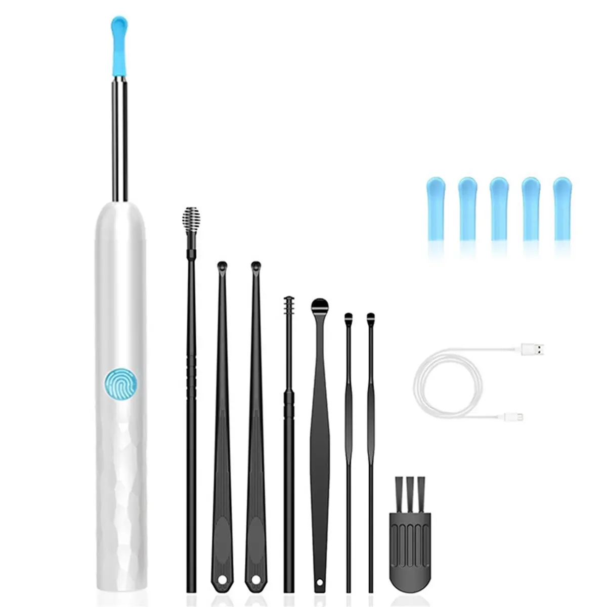 جديد واي فاي الأذن نظافة كاميرا الأذن الشمع الرعاية الصحية الأذن نظافة عدة الأذن ملعقة مقصورة المنظار الأذن المنتقى الأبيض #1