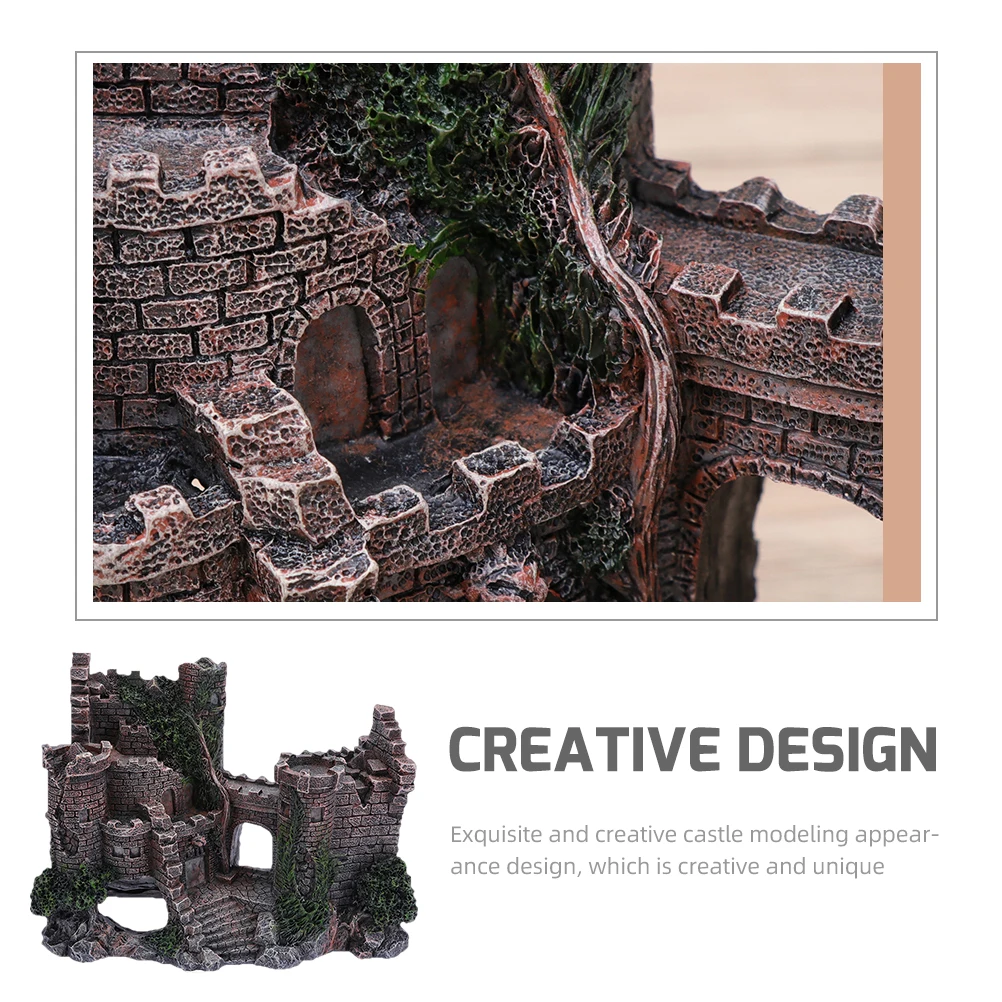 

Fish Tank Castle Decoration Resin Underwater L scape nament Long Lasting Aquarium Accessory Terrarium Decor Pet Supplies