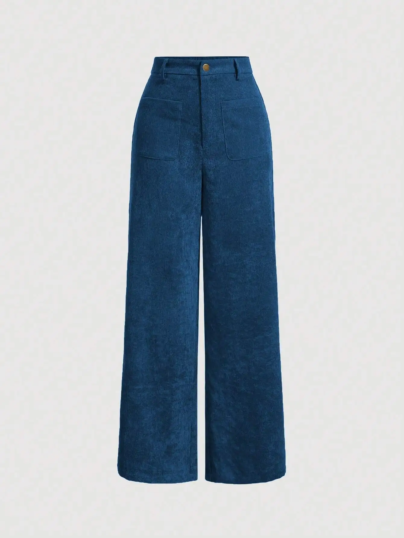 

Women Solid Color Wide Leg Relaxed Casual Corduroy Pants