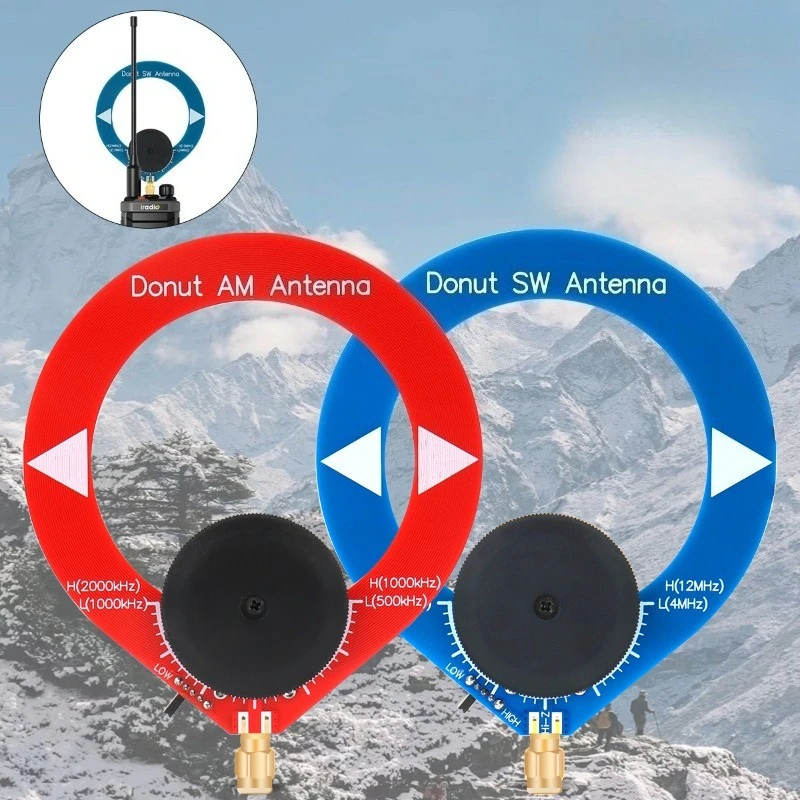 

Donut AM SW Short Wave Antenna 500kHz-2000kHz SMA Interface Mini Loop Antenna Radio Antenna for Malachite SDR