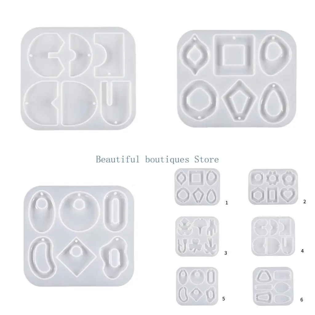 U4LF DIY Silicone Mold Christmas Earring Pendants Casting Moulds Earring Pendants Making Mould DIY Ear Jewelry Tools for Girl