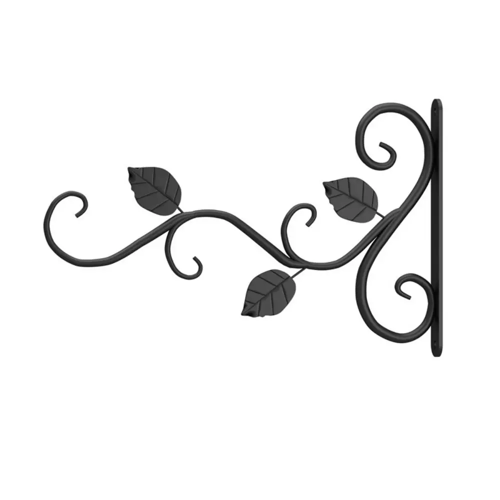 Black Hanging Flower Basket Brackets Butterfly Bird Pattern Iron Garden Plant Hanger Hook Balcony Terrace Veranda