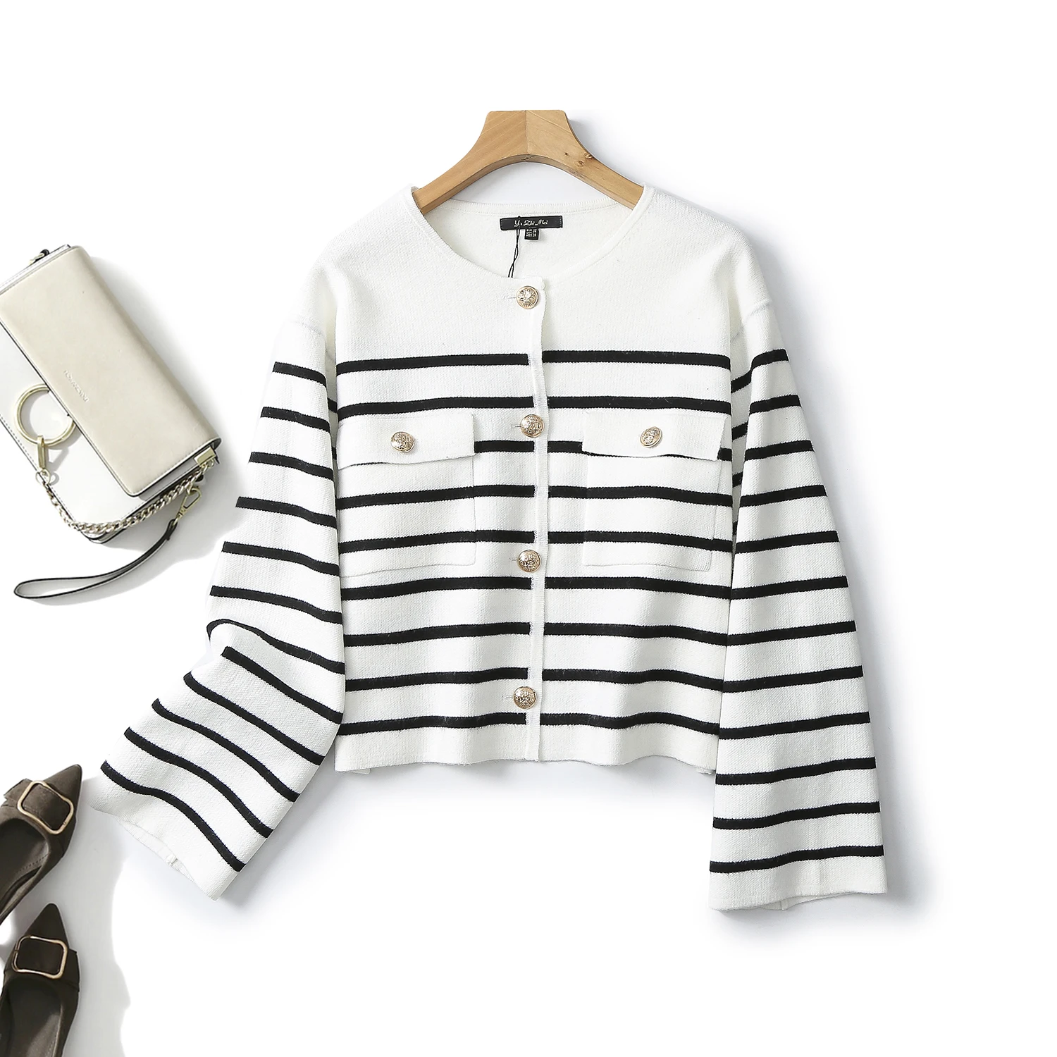 

Ethereal MD 2024 new style of Women's casual small fragrance high-grade striped knit cardigan