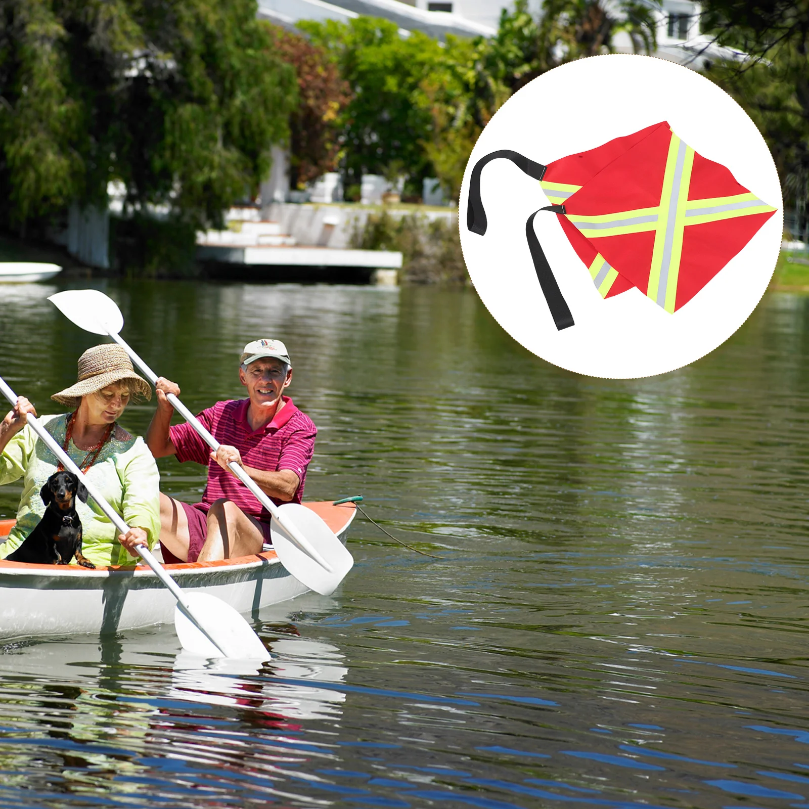

2 Pcs Kayak Warning Flag Boat Safety for Fishing Visibility The Sign Canoe Towing Pvc Travel