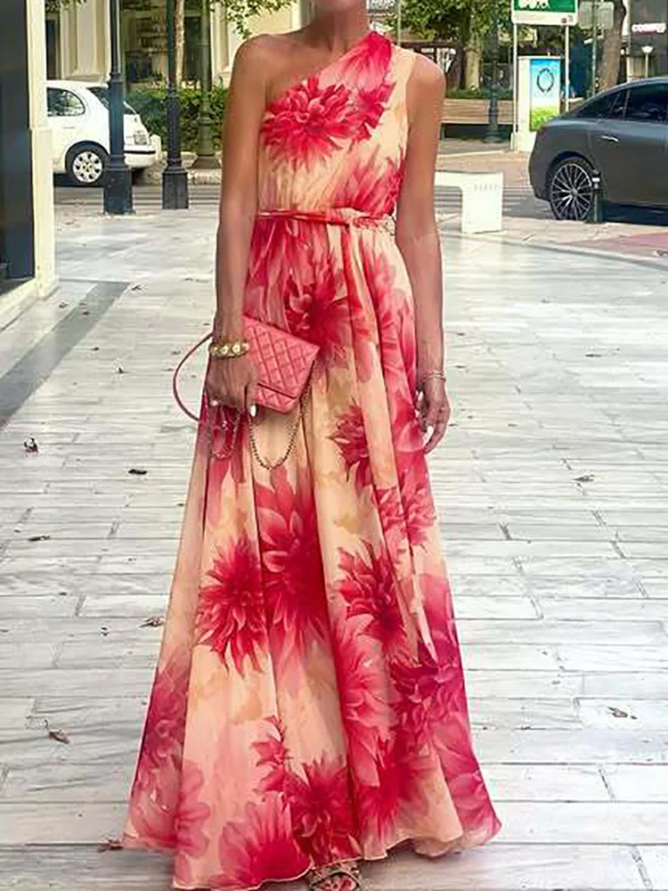 フリルパッチワークファッションシックマキシドレス、女性夏ショートバタフライスリーブシンプルパーティードレス、新しいプリントVネックレディースドレス