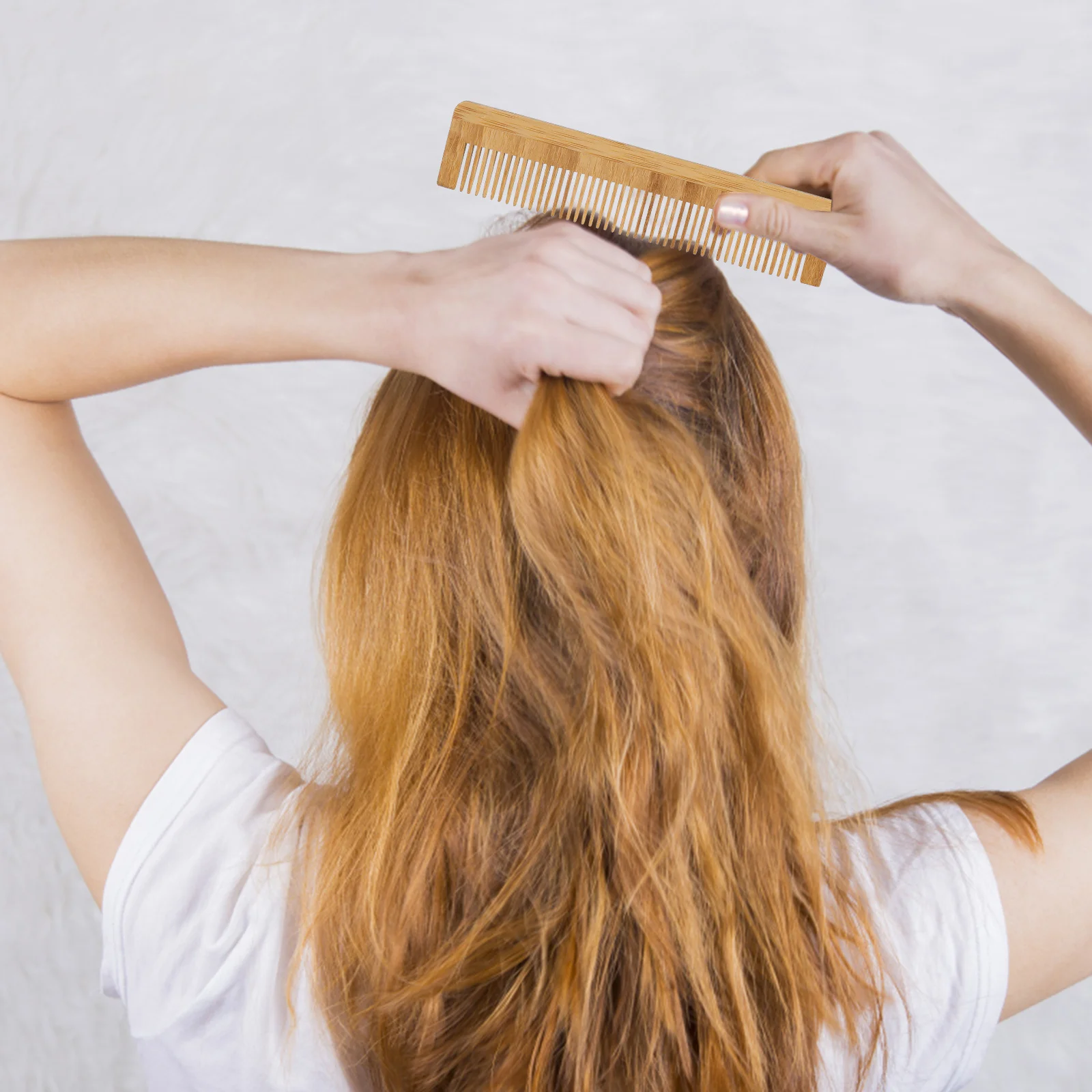 

5pcs Bamboo Wood Comb Handmade Fine Tooth Anti-Static Hair Detangler For Men Women Thick Wavy Straight Hair Smooth Wooden Comb