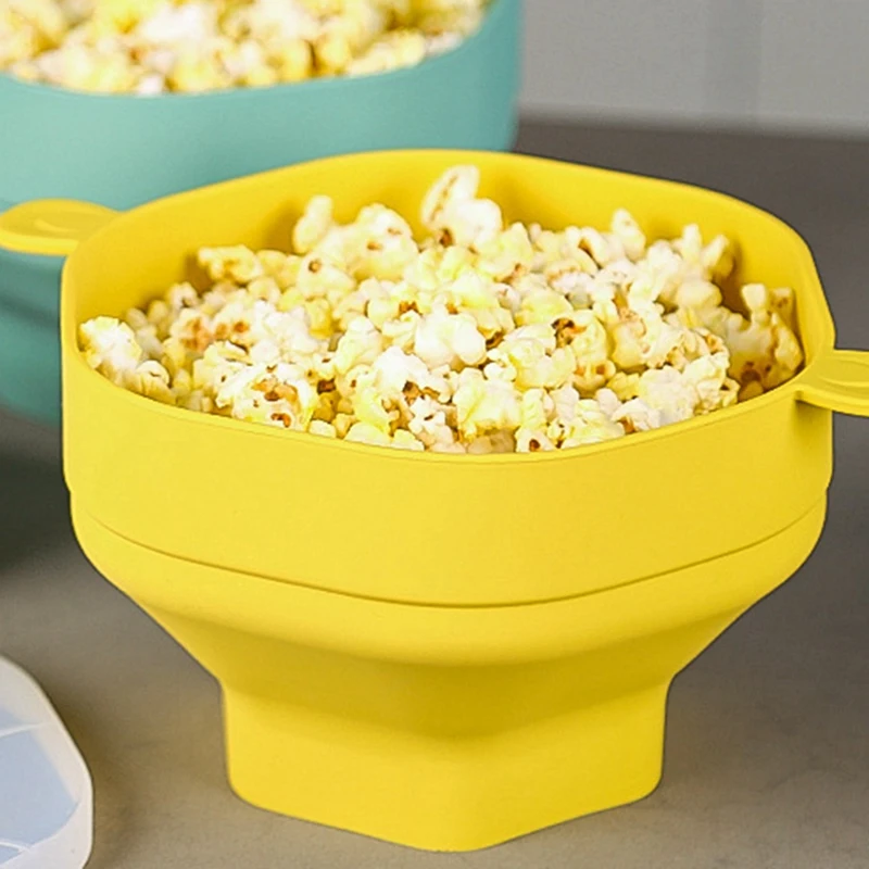 Filles à pop-corn en silicone pour micro-ondes, machine à pop-corn pliable, bol E27 avec couvercle, outil de cuisson de cuisine