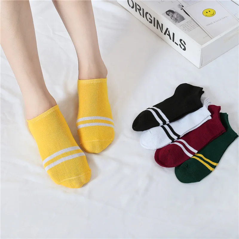 Frauen Baumwoll socken niedlichen Cartoon Streifen weiche atmungsaktive Söckchen Damen Mädchen Casual Sports ocken