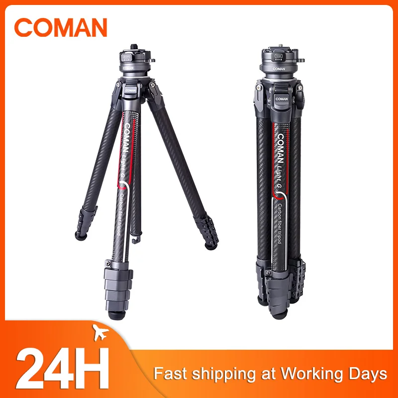 

COMAN Light Lightweight Carbon Fiber Tripod For DSLR Camera With Quick Release Plate Overhead Photography For Dslr Camera Nikon