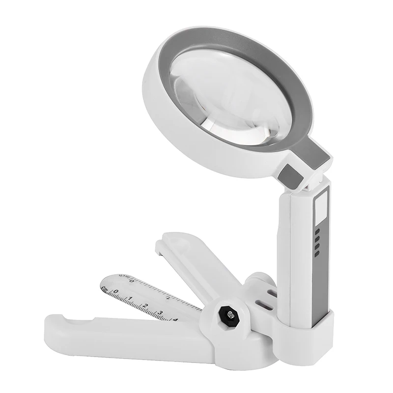 سطح مكتب عدسة مكبرة مع ضوء عالي الدقة أصلي لكبار السن للقراءة المحمولة عالية التكبير لإصلاح ساعة المسنين القابلة لإعادة الشحن #3