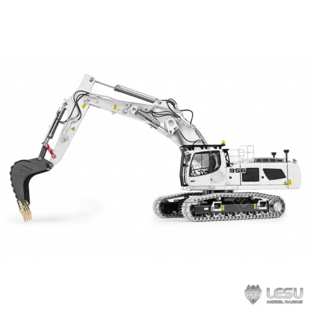 Metal 3 Arms LESU 1/14 RC Hydraulic Excavator LR956 Remote Control Digger Model Vehicles Dual Pump System 7CH Valve Light