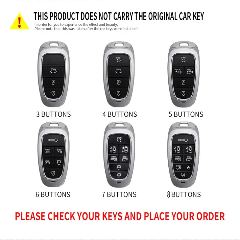 Metal Car Key Cover Case Shell for Hyundai Solaris Sonata Hybrid NEXO NX4 Grand Santa Fe Tucson LAFESTA CUSTO Ionic Grandeur GN7