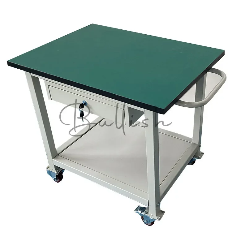 L'banco da lavoro è a doppio strato, mobile con ruote e l'officina è azionato sulla linea di assemblaggio