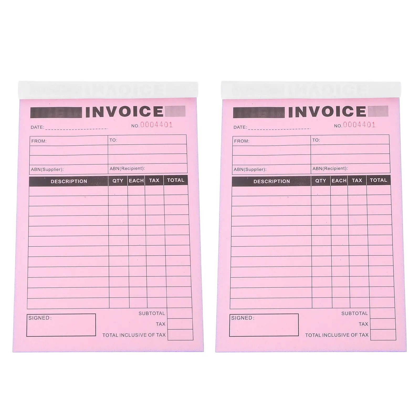 2Pcs Invoice Pad Paper Sturdy Board Small Business Supplies Cash Receipt Book Print Book Office Seal