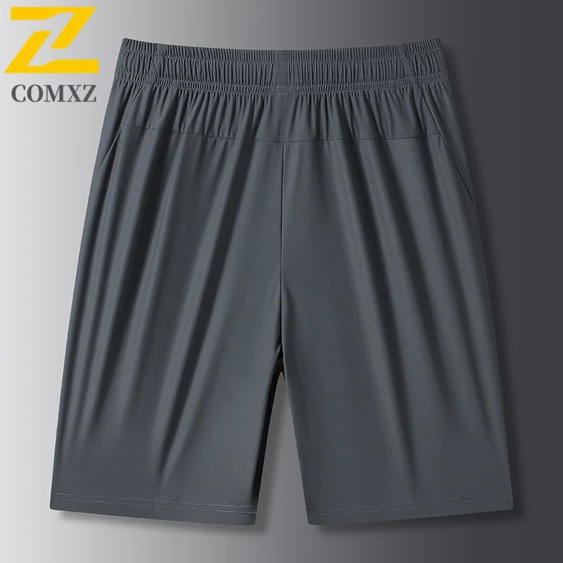 Summer Casual Shorts Men's Gym Workout Ice Silk Breathable sweatpants Male Fashion Clothing Elastic Waist Beach Bermuda Shorts