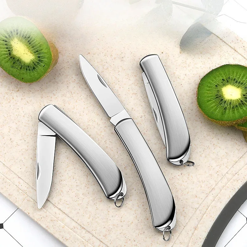 Pocket Folding Fruit Knife Stainless Steel Kitchen Knife Fruit Peeling Knives Outdoor Portable Fruit Knife Kitchen Accessories