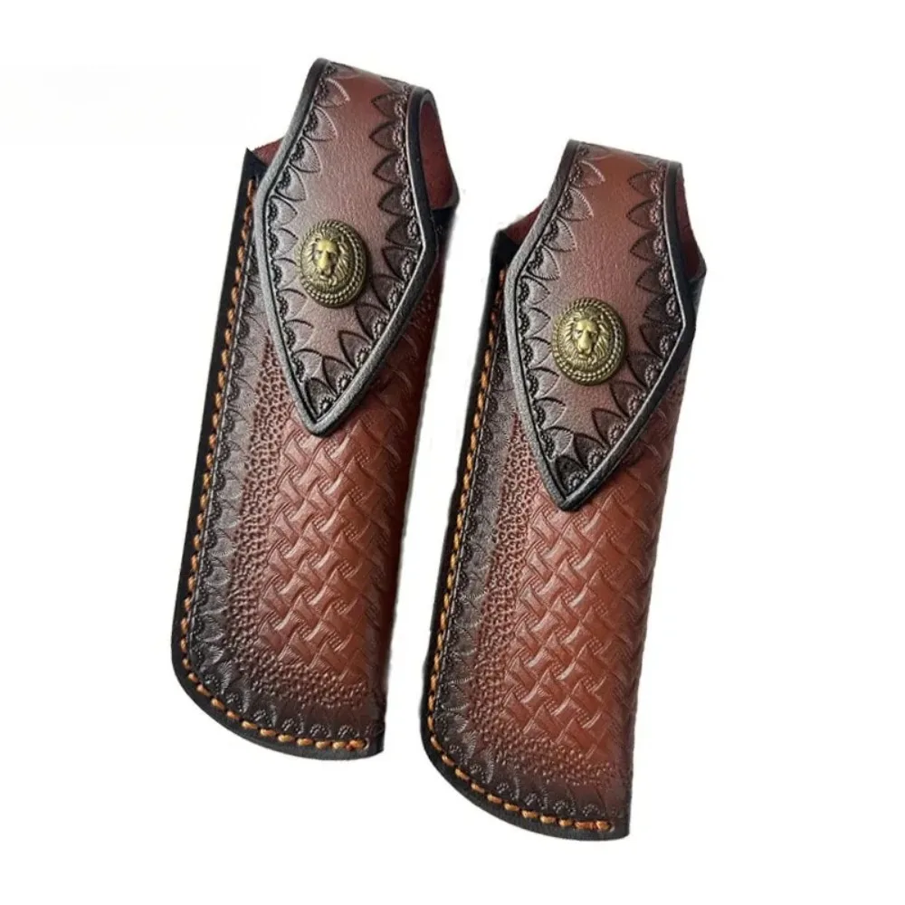 

Two-layer Cowhide Real Leather Cover Folding Knife Sheath Outdoor Knife Sheath Multifunctional Knife Sheath（Excluding Knives）
