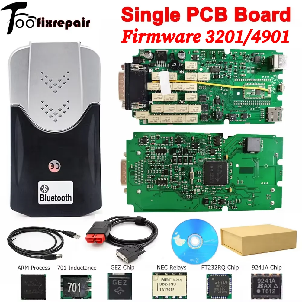 PCB singolo di alta qualità FW 4901 3201 Aggiornamento flash Frimware Multidiag pro DS150 2021.11 TCS PRO OBD2 Diagnostica per auto/camion