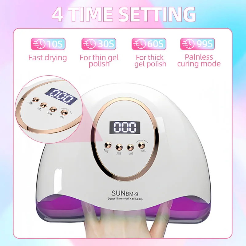 300W Professional Nail Dryer Lamp For Manicure 66 LEDS UV LED Nail Lamp For Fast Drying Gel Nail Polish Dryer With Auto Sensor