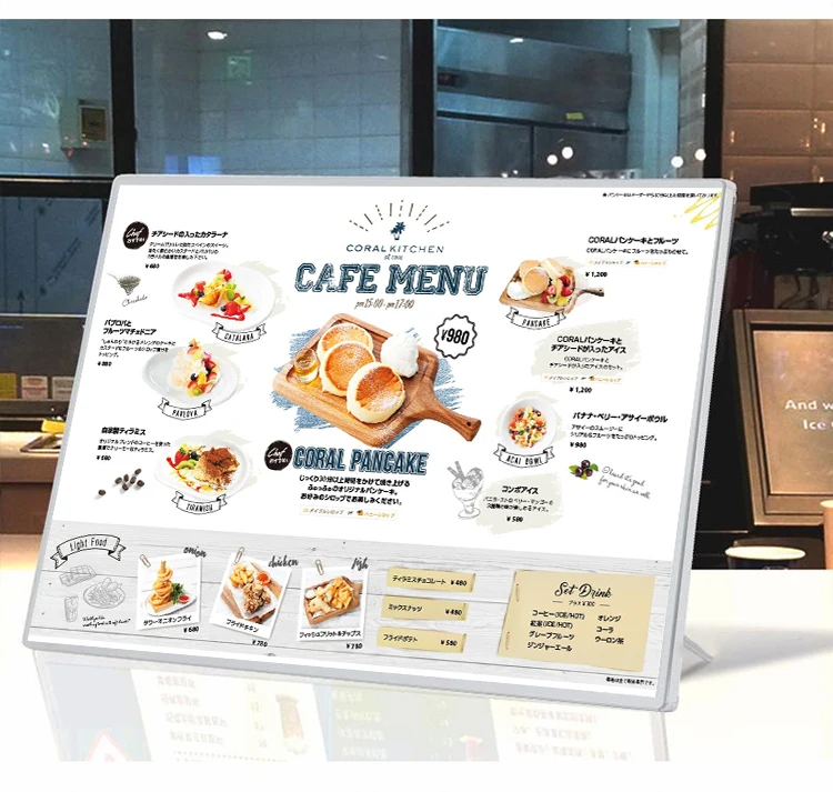 A2 a3 a4 café menu cartaz display stander quadro led luz caixa de publicidade quadro para restaurante outdoor café leite chá