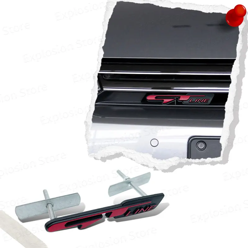 ملصق معدني لخط GT لديكور السيارة ، شعار الشواية ، شارة الصندوق الخلفي ، شارات لبيجو RCZ ، كيا سبورتاج ريو K3 K5 #5