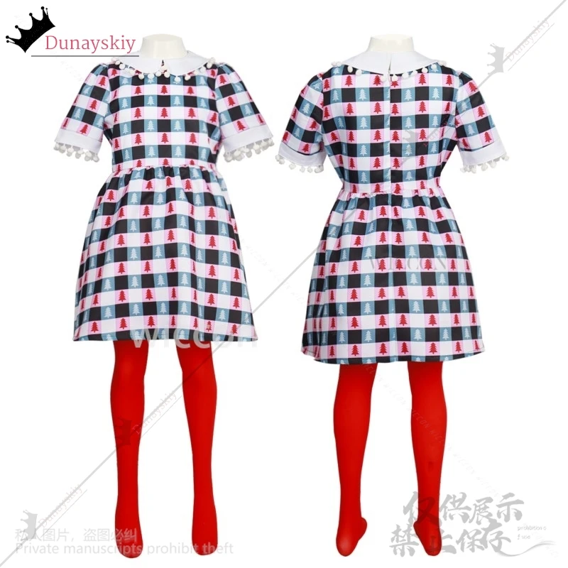 New Anime Christmas Cosplay Cindy Lou Costume Red Cloak Cute Dress Lolita Wig Necklace Headwear For Women Girls Kids Customized