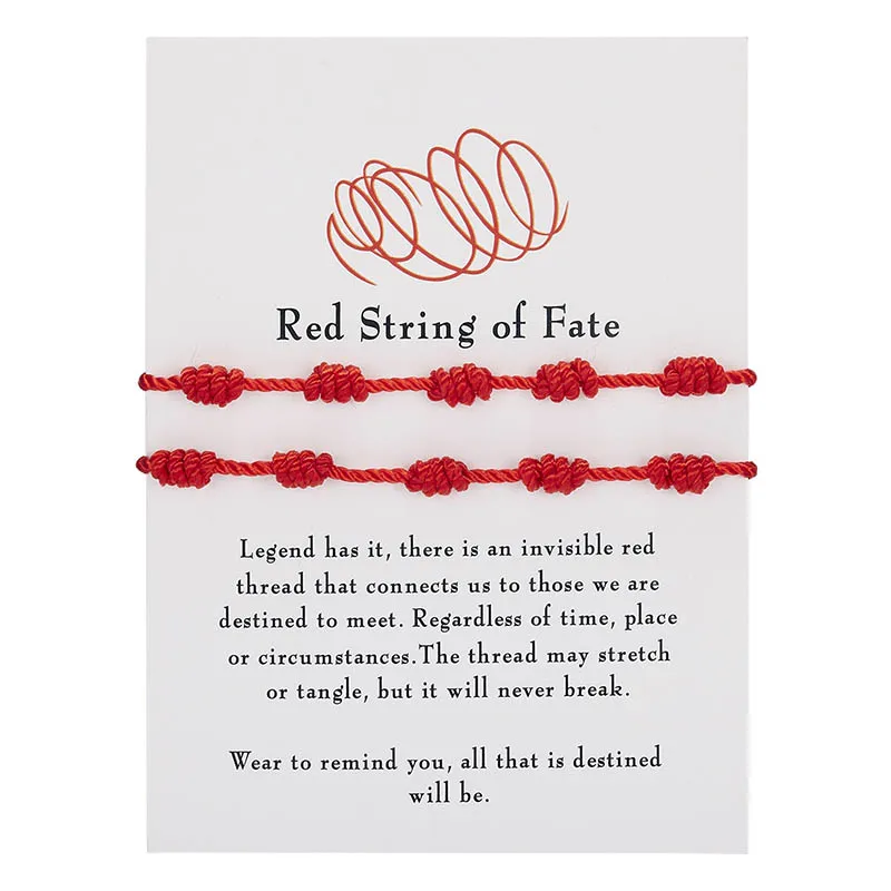 2 Stück Paar Armband handgemachte Weaven Glück rote Schnur Armband Freundschaft Schmuck Pulse ras Rojas Geschenke für Liebhaber passende Braslet