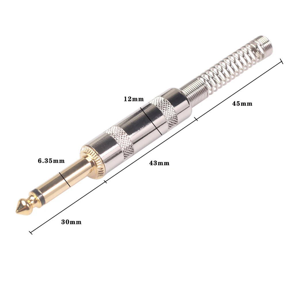 

5pcs 6.35mm Guitar Effect Pedal Connector Male Adapter Cable Jack Signal Transmission DJ Accessories Electric Guitar