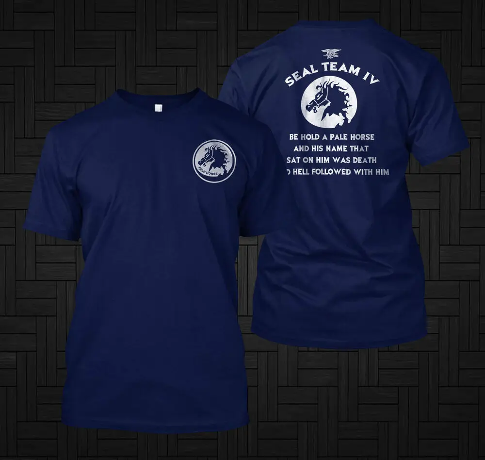 Naval  SEALs Team Four DEVGRU Pale Horse Quotes T-Shirt 100% Cotton O-Neck Summer Short Sleeve Casual Mens T-shirt Size S-3XL