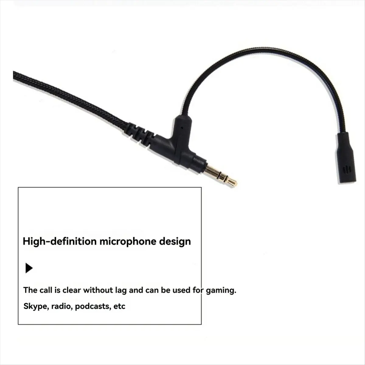 Active Phase Braided Replacement Cable Extension Cord Wire for Boom Microphone V-MODA Gaming Headset
