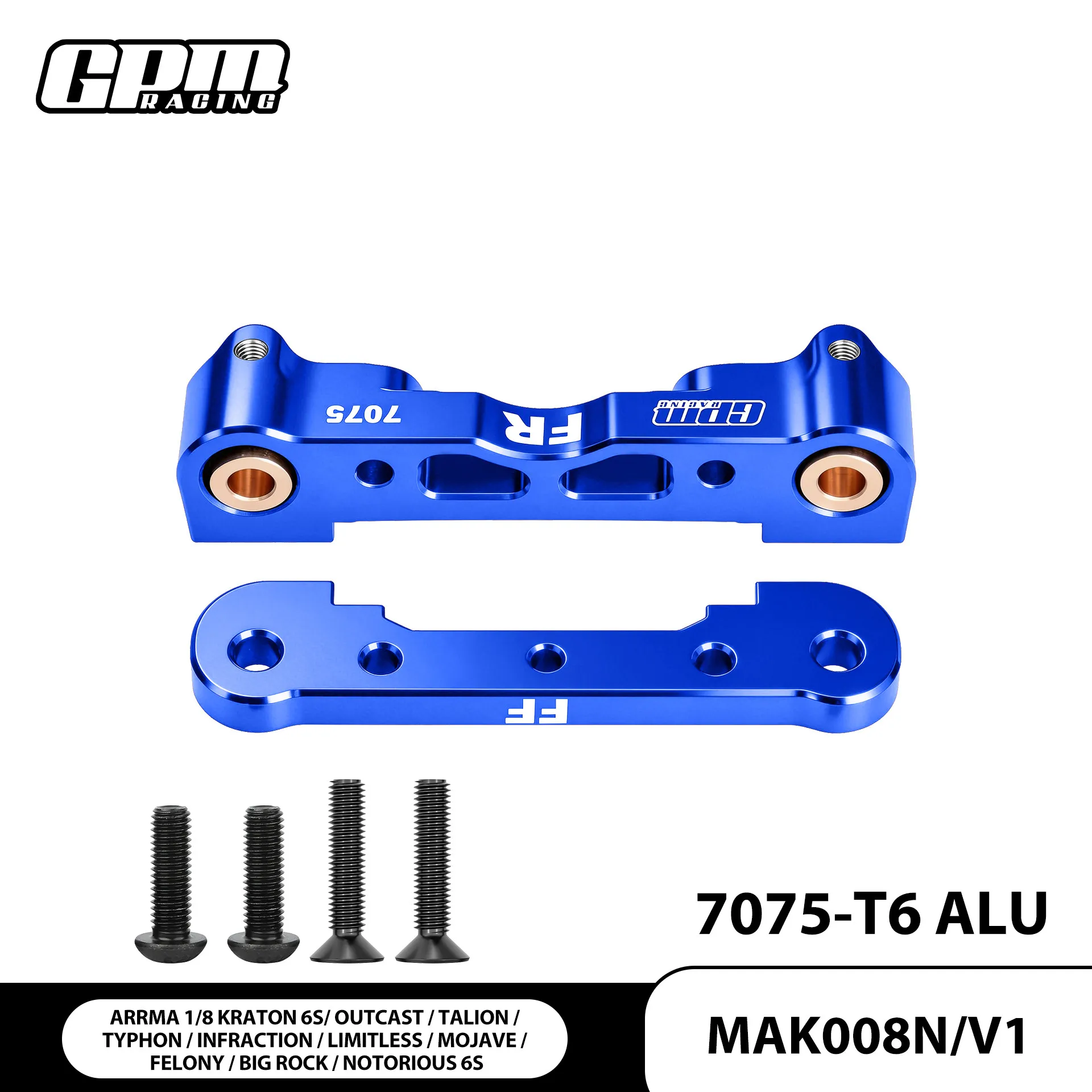 

ARRMA 1/8 6S Cartron V6 Mohave Wanderer Overrun Typhoon Aluminum 7075 Front Lower Arm Bracket