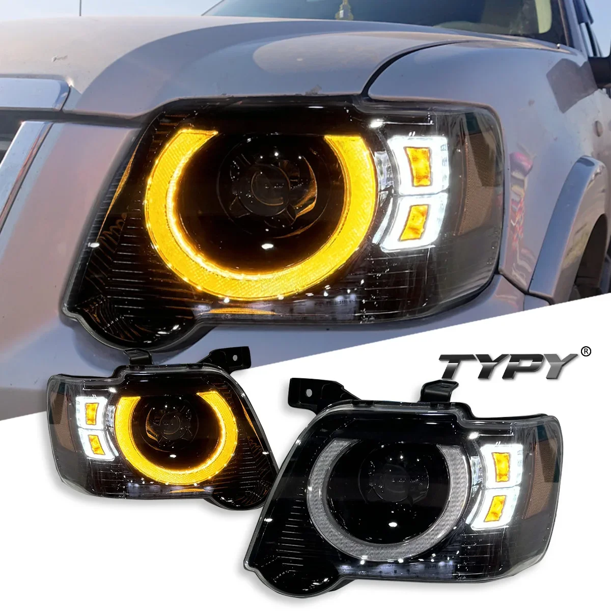 

TYPY новая светодиодная фара, обновленная, модифицированная для Ford Explorer 2006-2010, фара с динамическим сигналом, автоаксессуары