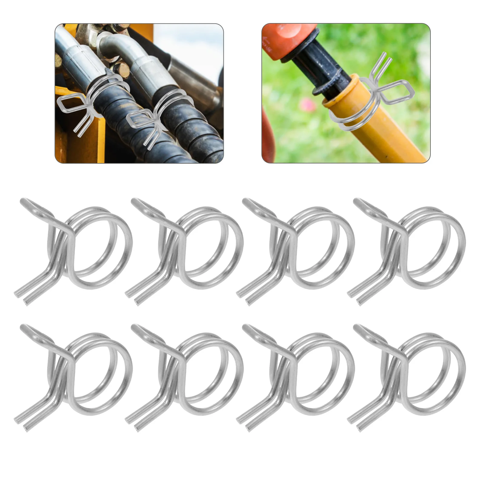 

200 Pcs Double Hose Clamps Drip Irrigation Garden Kit Stainless Steel Pipe for Water Clips