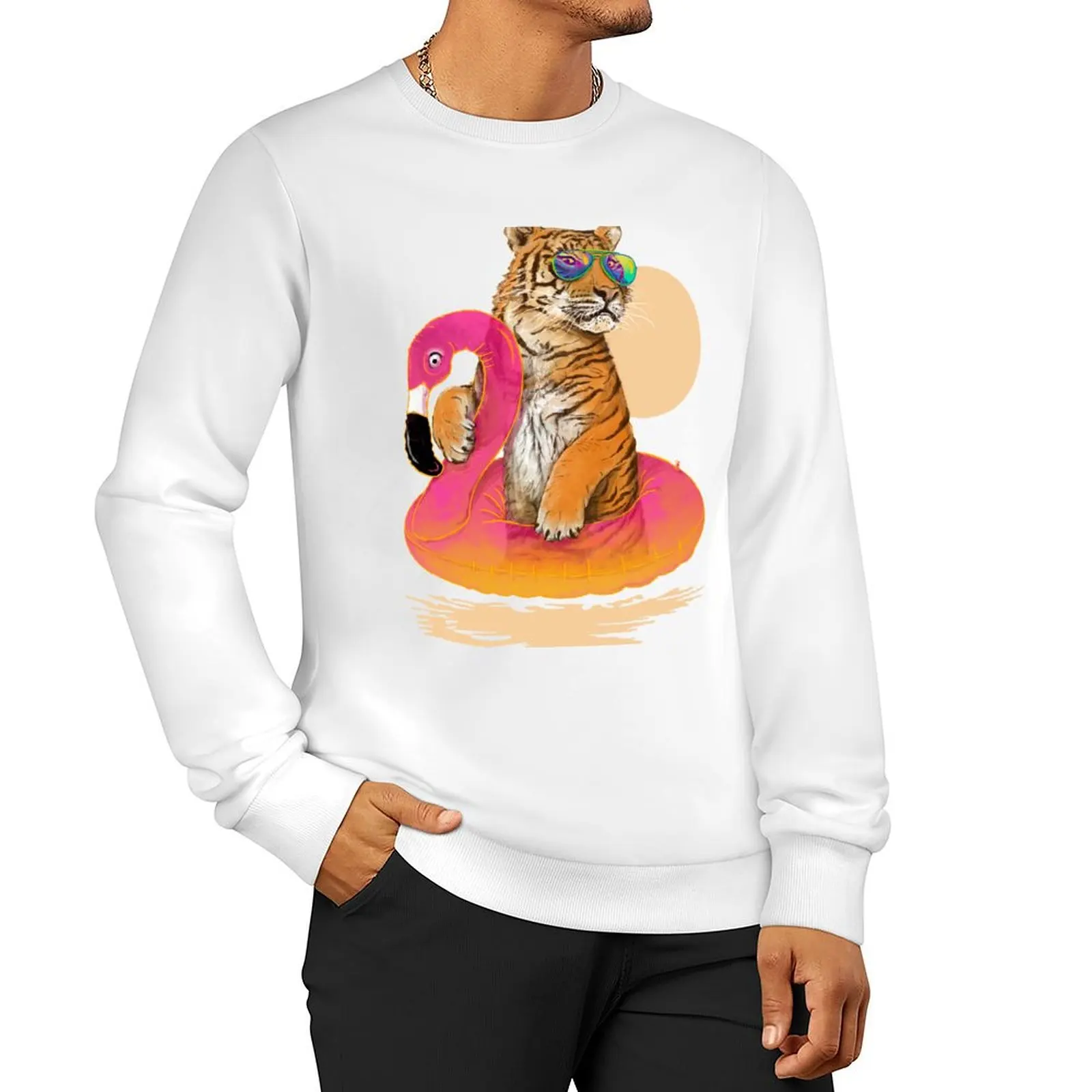 

Chillin, Flamingo Tiger Sweatshirt tracksuits tracksuit men hooded sweatshirt for men