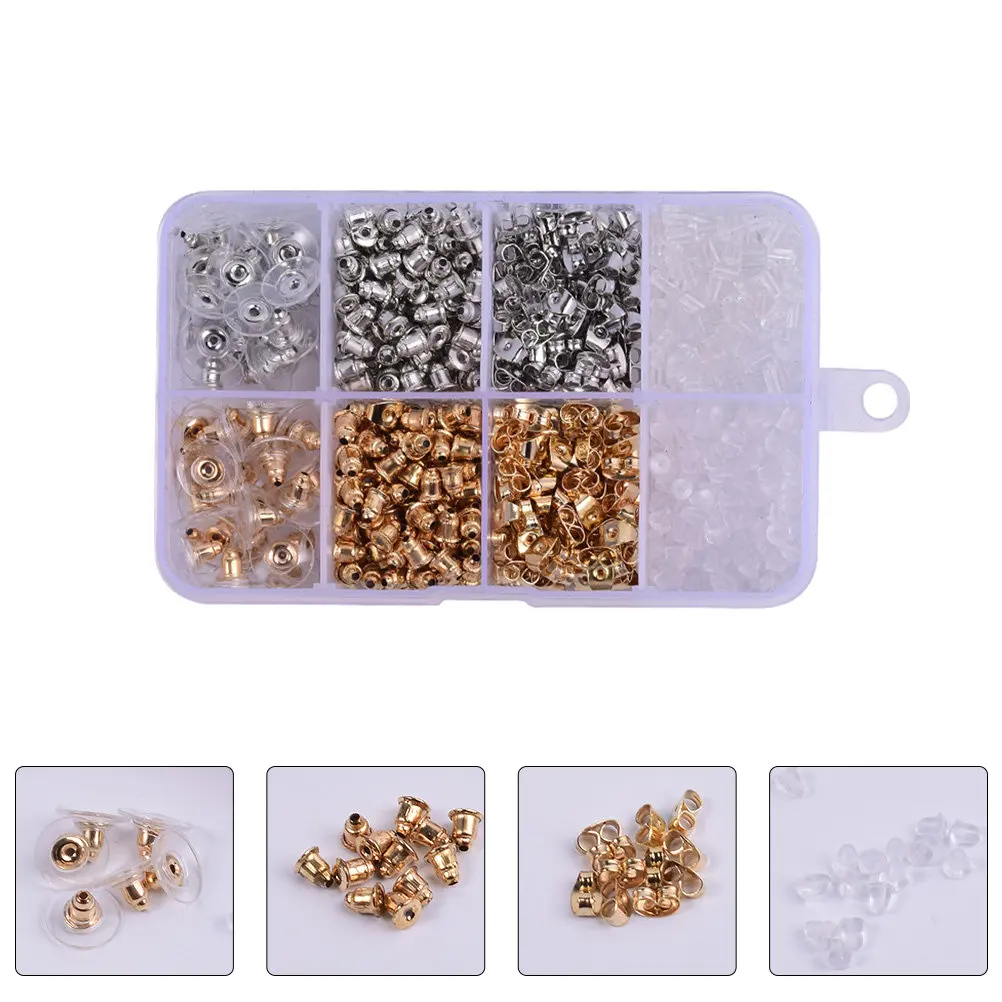 1 Box Earrings Earnuts Assortment Fine Polish Luster Ear Back Stoppers DIY Jewelry Accessories Material for Custom Earring