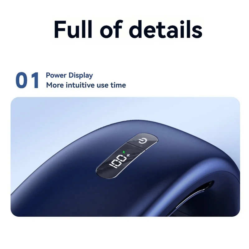 

Портативный бесшумный USB-вентилятор для шеи B50C, 2400 мАч, безлопастной, с LED-дисплеем, 5 скоростей, электрический вентилятор