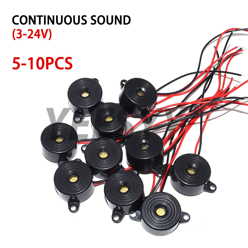  5-10PCS High Decibel Buzzer SFM-20B DC 3-24V Continuous Sound Buzzer 2312 Active Piezo Buzzers 3-24V, for Arduino Car