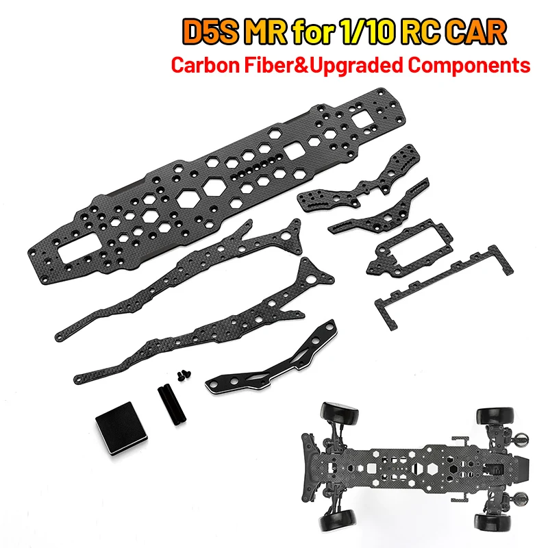 

3RACING D5S 1/10 Drift Car Model RC Remote Control Car Carbon Fiber Aluminum Alloy Upgrade Kit Black