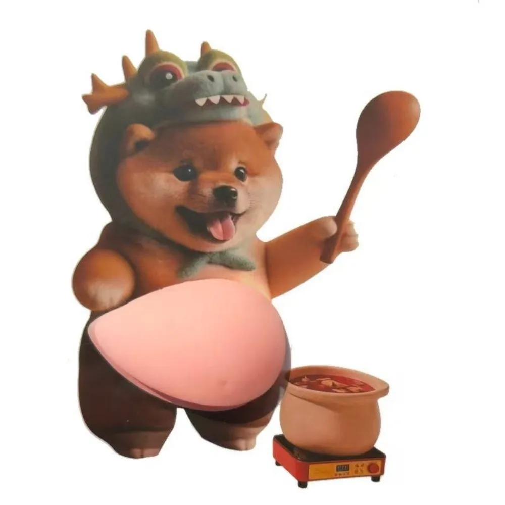 Pegatinas 3D de Shiba Inu, Adhesivos de Perro con Forma de Vientre de Shiba Inu, Adhesivo de Cachorro 3D Ultra Suave y Adorable, de Silicona Autoadhesiva y Aprietable