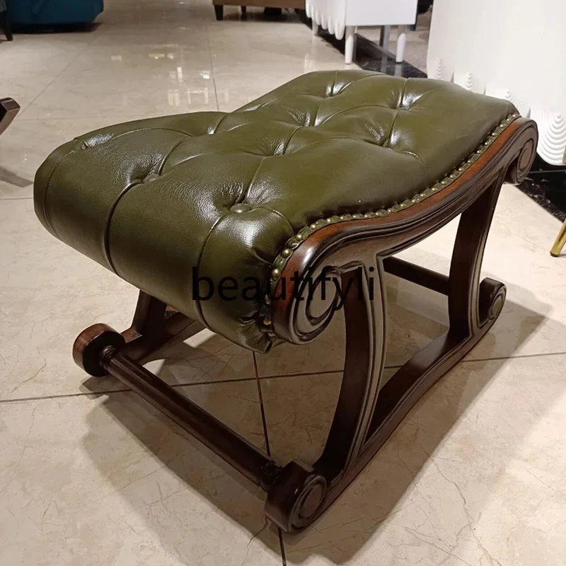 Mecedora americana de madera maciza, sillón reclinable de ocio para el hogar, sala de estar europea, dormitorio, balcón, sofá individual