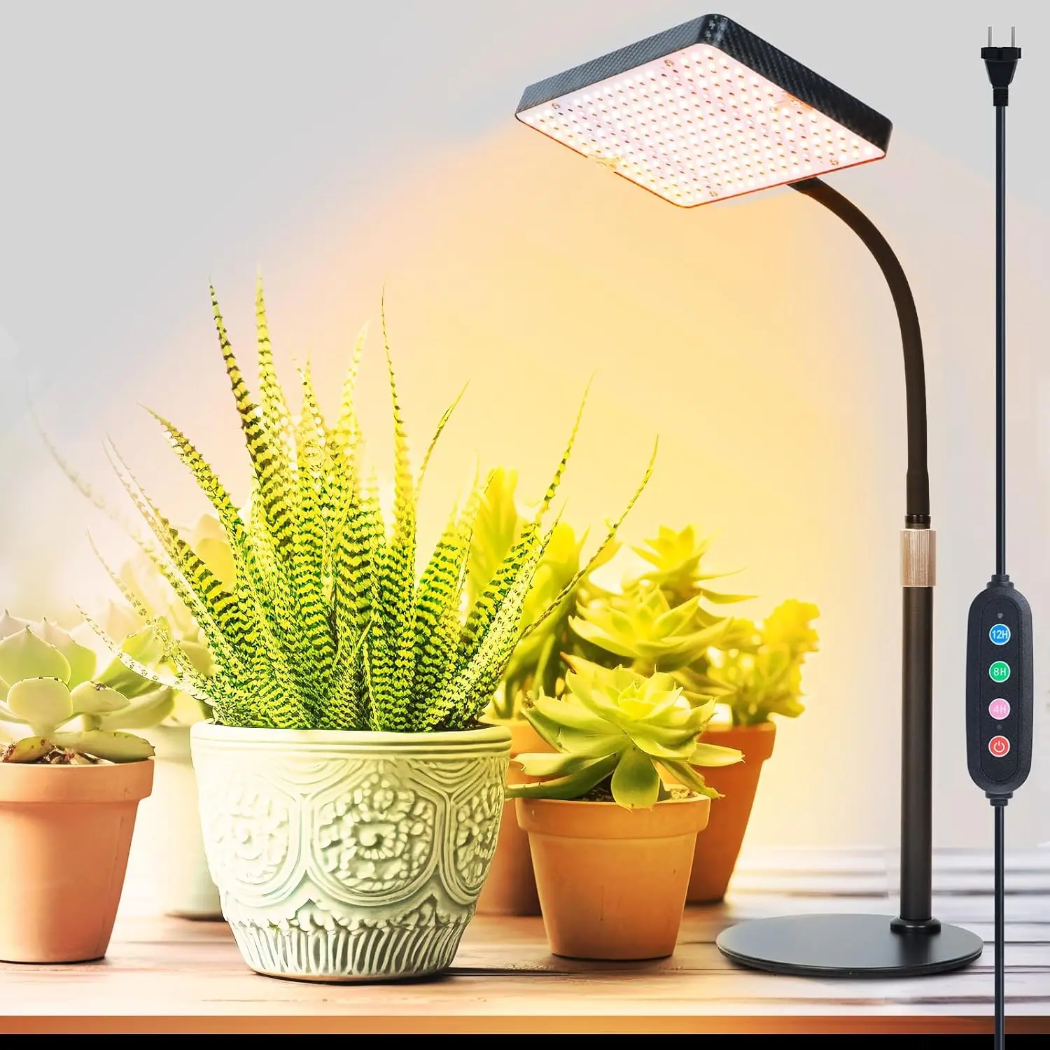 

2026 Indoor Plant Grow Light with Timer, Daisy Chain, Adjustable Height for Seed Starting & Bonsai