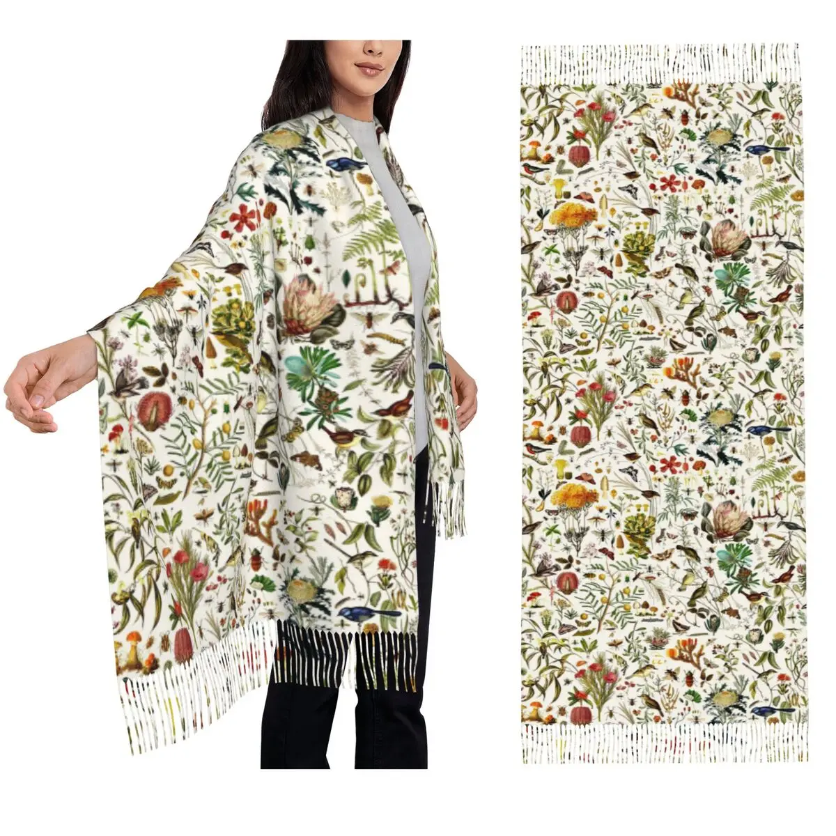 

Биология, Австралия, шарф с кисточками, женские мягкие теплые шали и накидки, длинная осенне-зимняя шаль