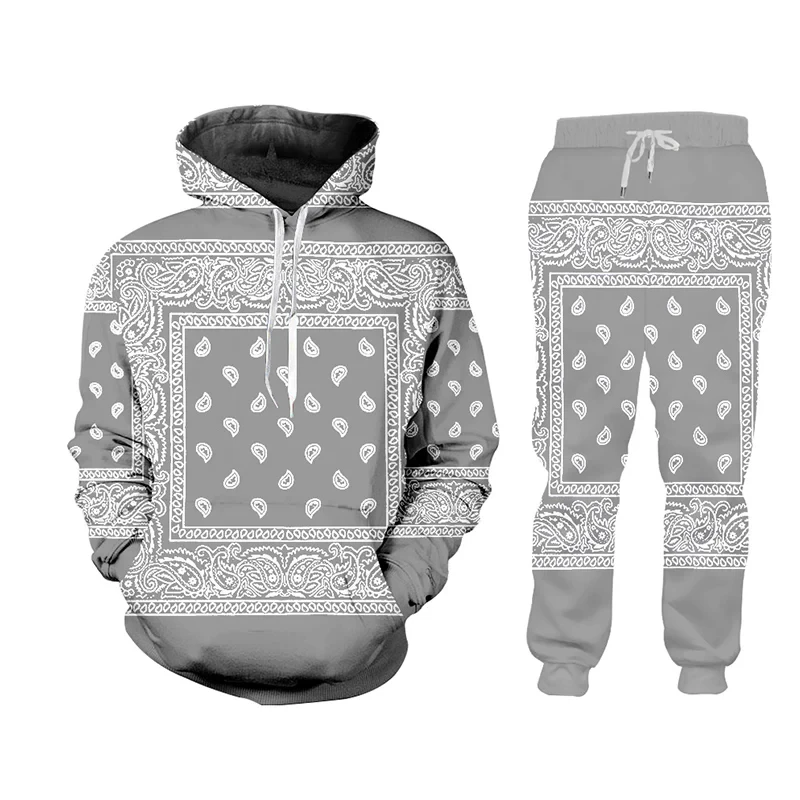 Heiße Paisley Grafik Cashew Blumen Frauen/Männer 2 Stück Set Jogger 3d Hose Hoodie rot schwarz Männer Trainings anzug Jogging hose Hoody Streewear