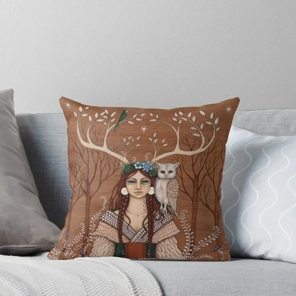 

Wood Witch Throw Pillow Decorative pillowcase Luxury Cushion Cover christmas pillow case Sofa Cushions pillow