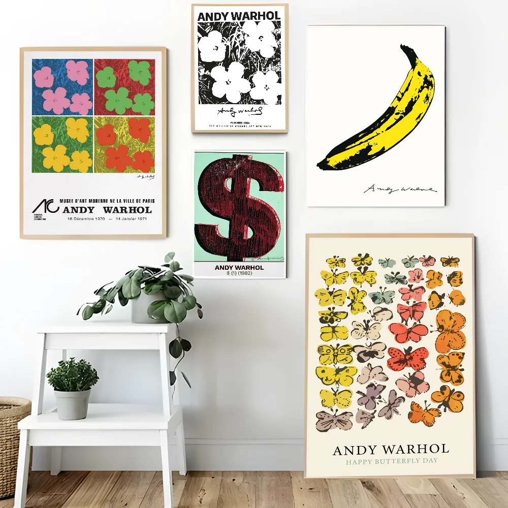 Andy Warhol Canvas Painting DIY Sticky Poster Waterproof Paper Sticker Coffee House Bar Home Decor